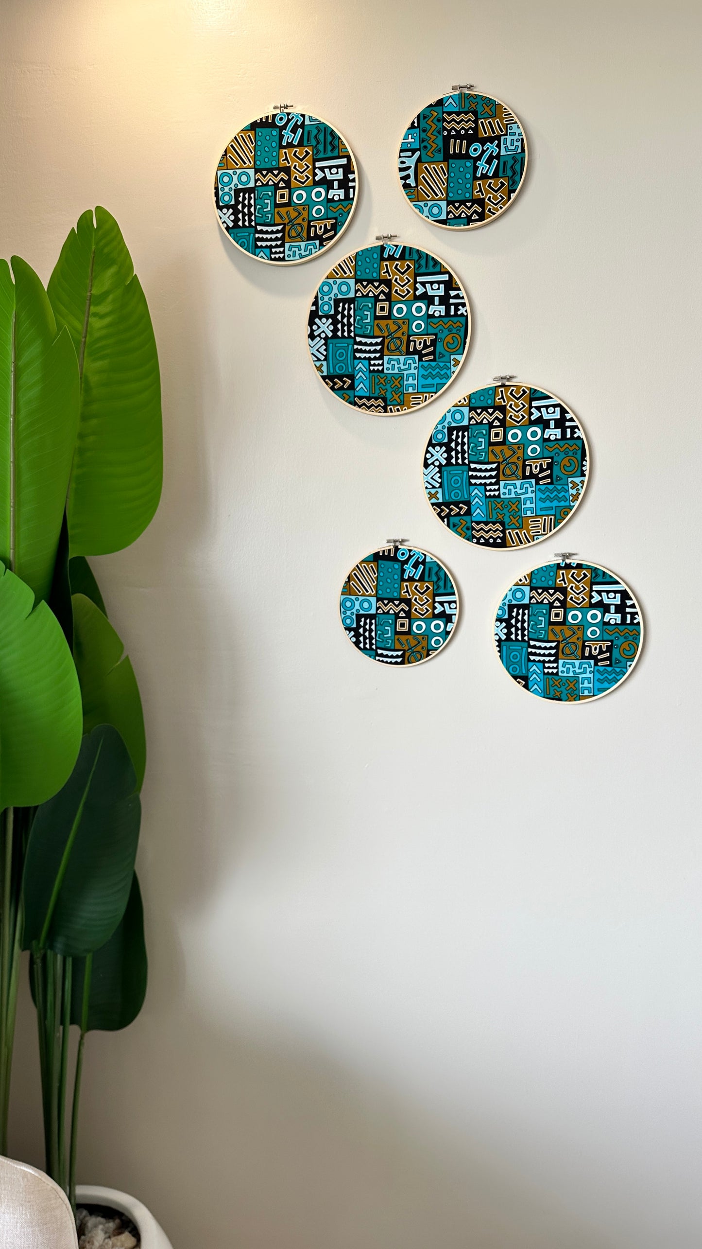 6pc Wall decor set- Turquoise abstract print