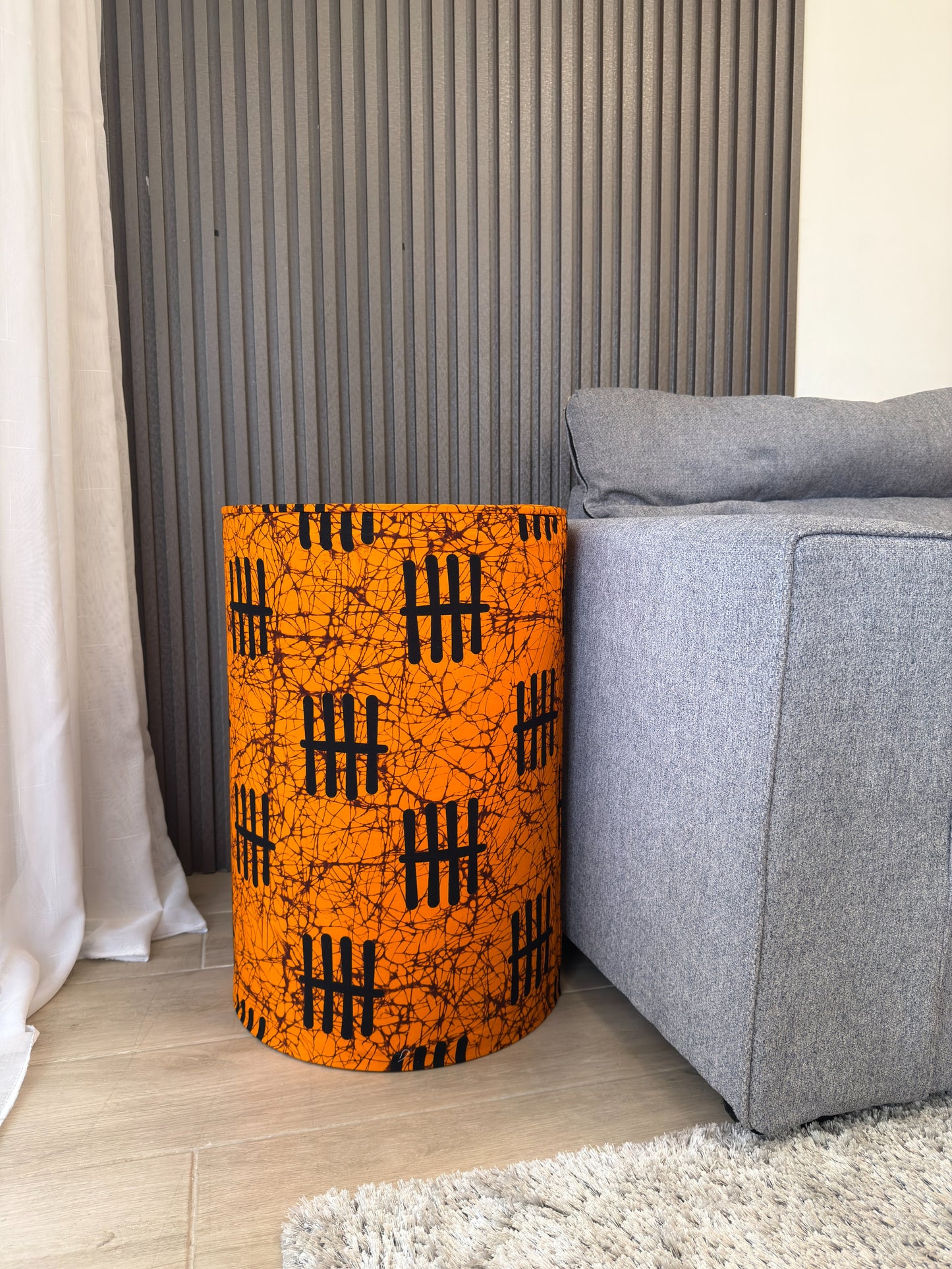 Ottoman- Orange Ankara Print