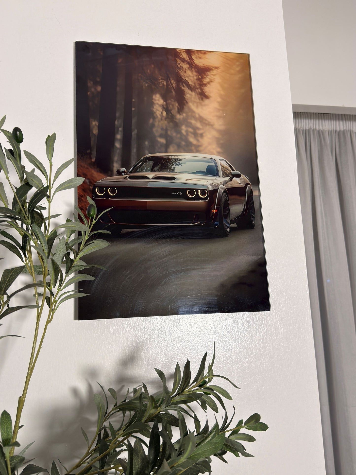 Silver car LED WALL ART