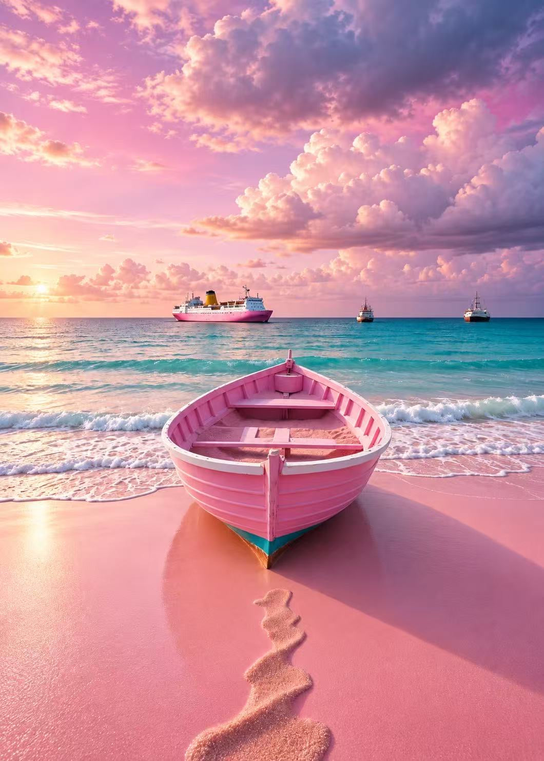 2pc Framed Wall Art (50*70cm)- Pink Paradise