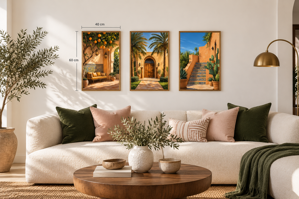 3pc Framed Wall Art (40*60cm)- Mediterranean inspired