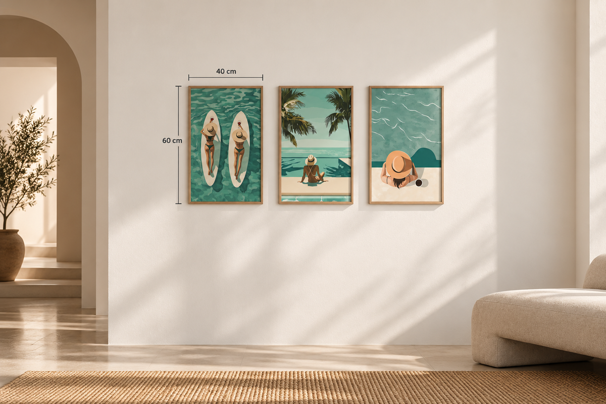 3pc Framed Wall Art (40*60cm)- Coastal Escape