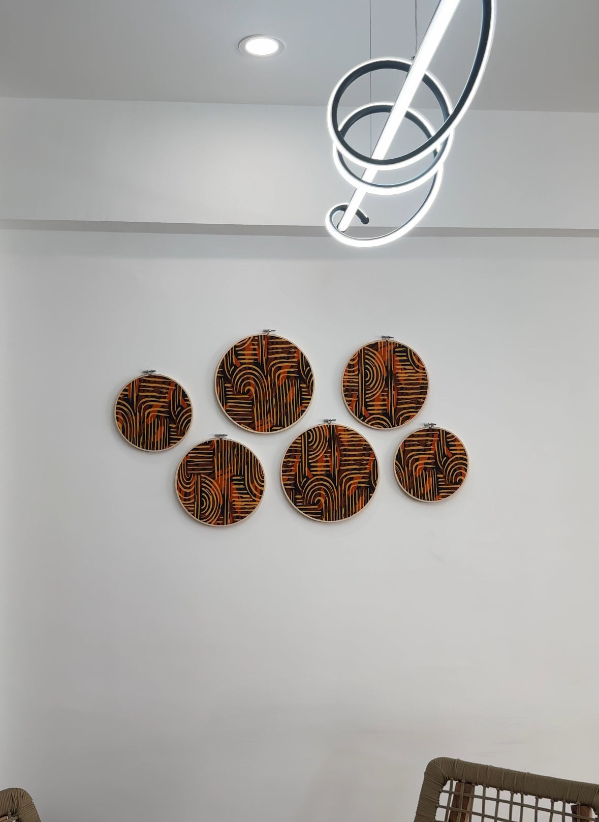 6pc Wall decor set- Brown & orange ankara print