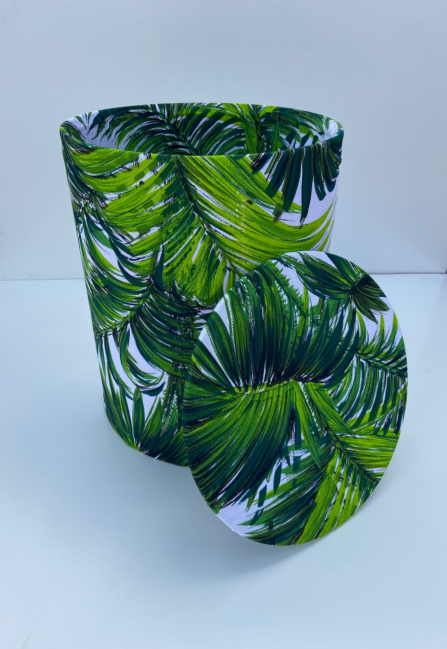 Classic Ottoman- Green Palm Print