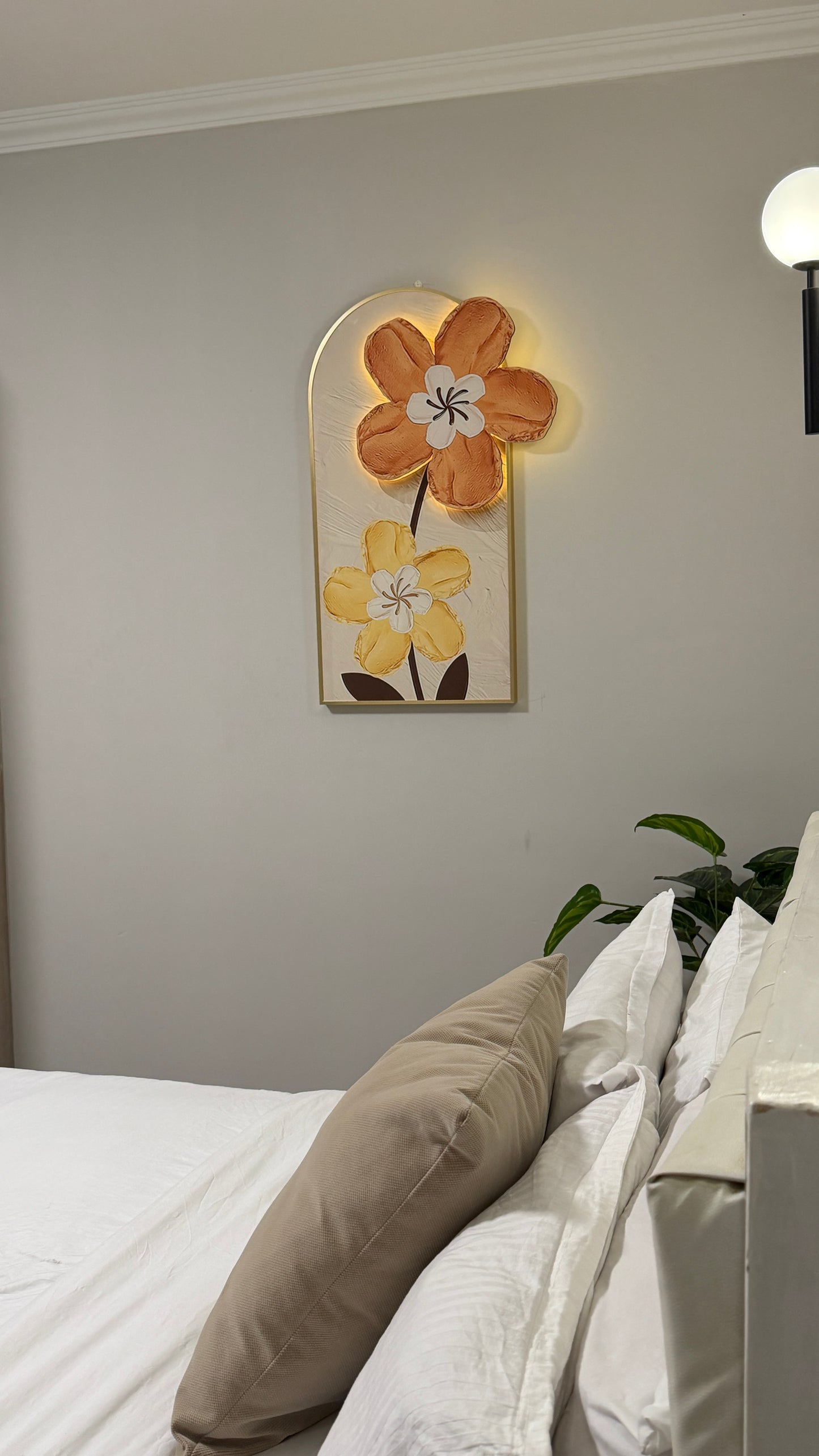 Arched 3D Flowers LED WALL ART