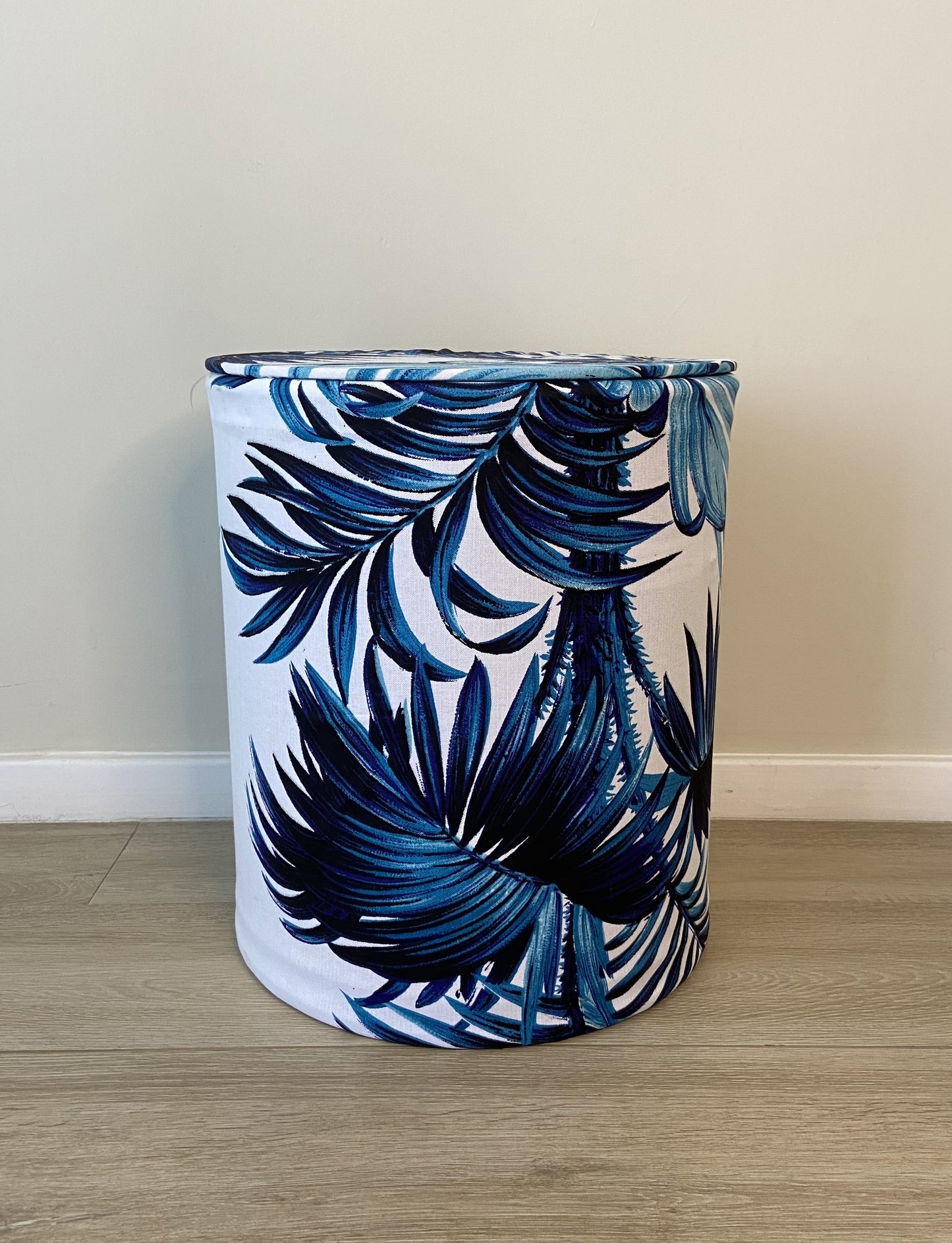 Classic Ottoman- Blue palm print