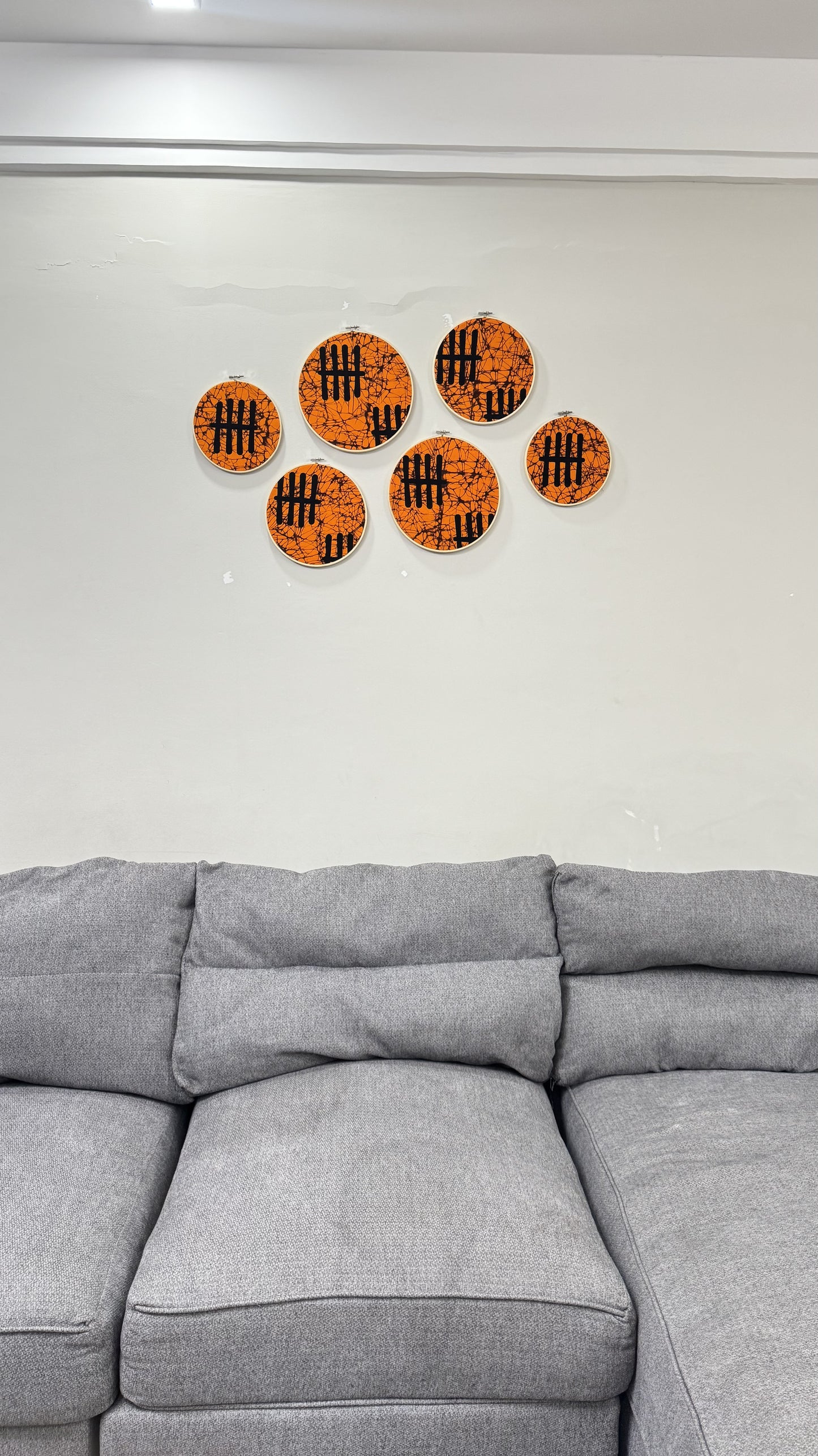 6pc Wall Decor Set- Orange Ankara Print