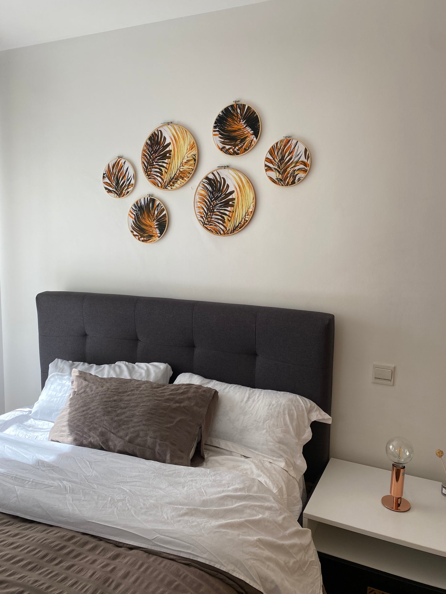 6pc wall decor set- Brown palm print