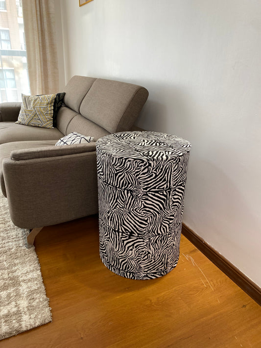 XL Ottoman- Zebra print