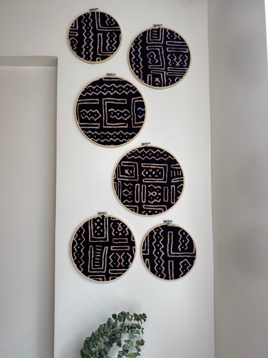 6pc wall decor set- Brown tribal ankara print