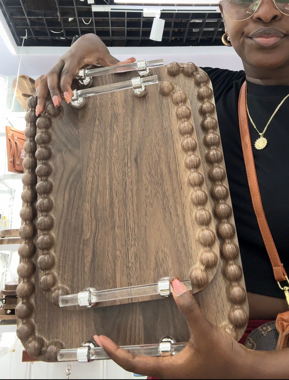 Wooden decorative tray sets- 2PC