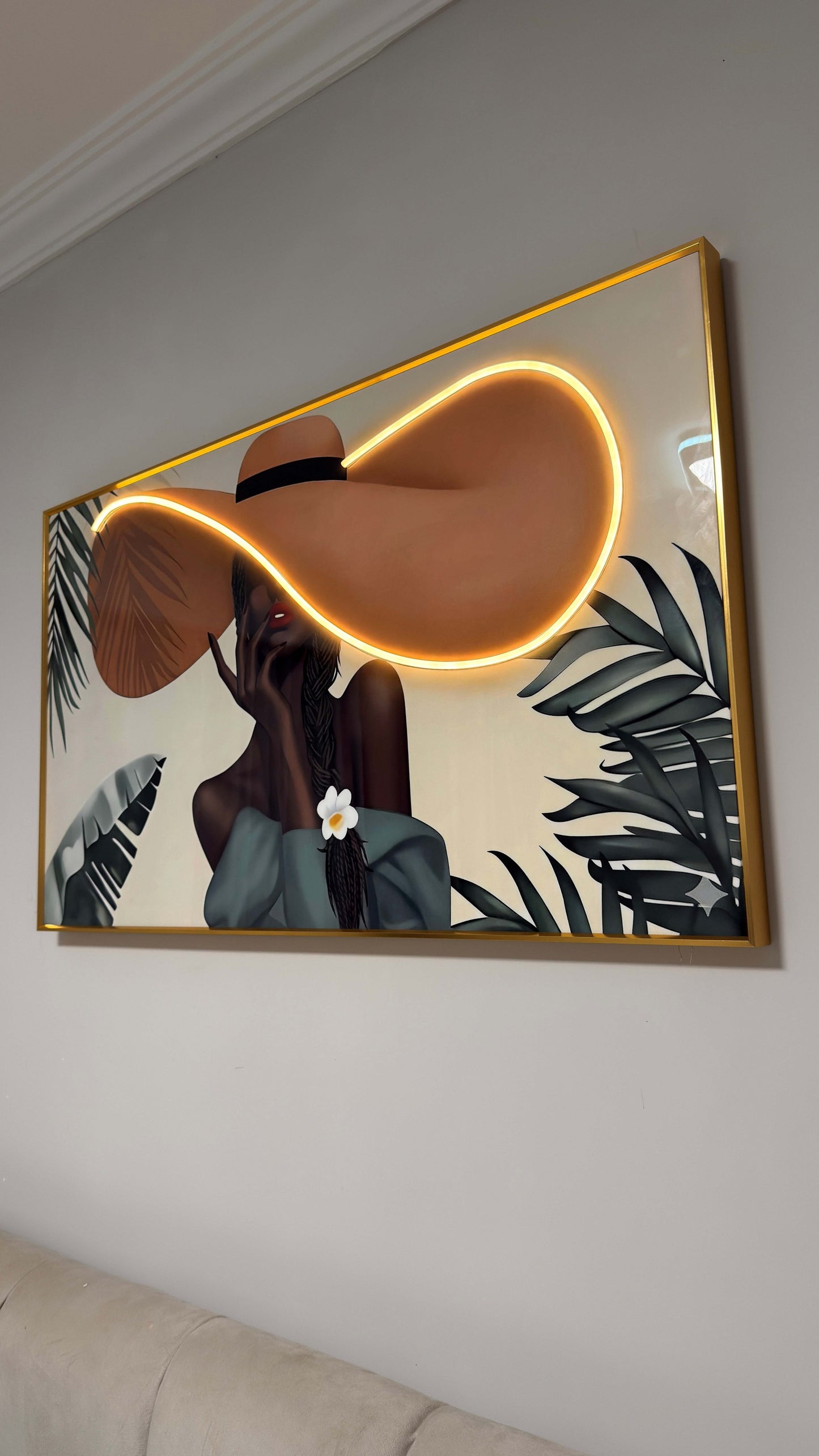 Girl in Hat LED WALL ART