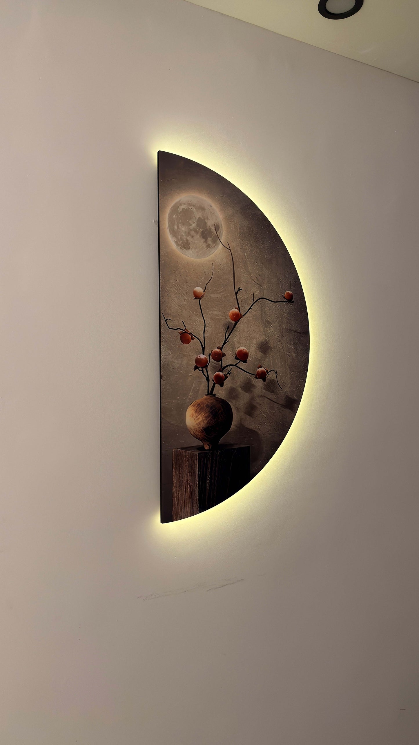 Still moon half circle LED WALL ART