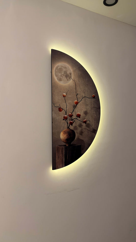 Still moon half circle LED WALL ART