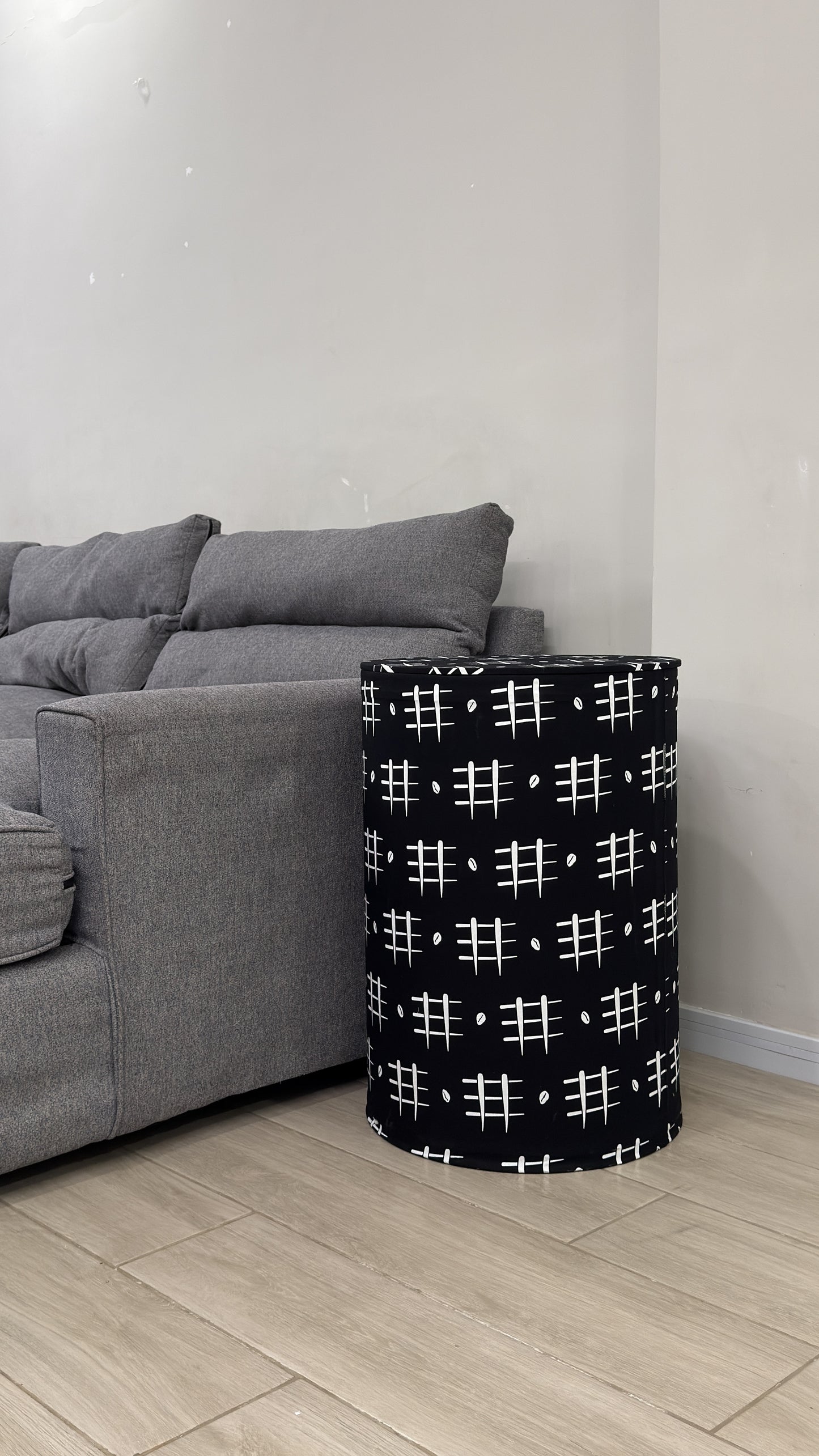 Ottoman- Black Ankara Print