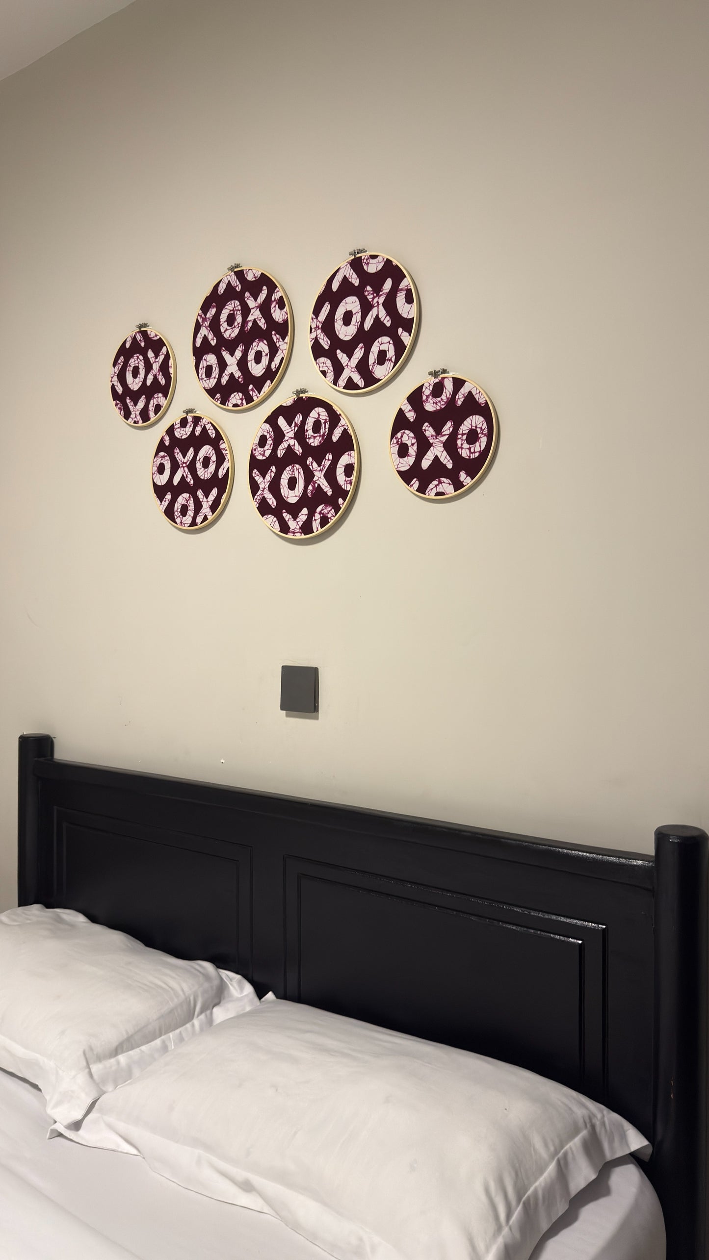 6pc Wall Decor Set- Burgundy Ankara Print
