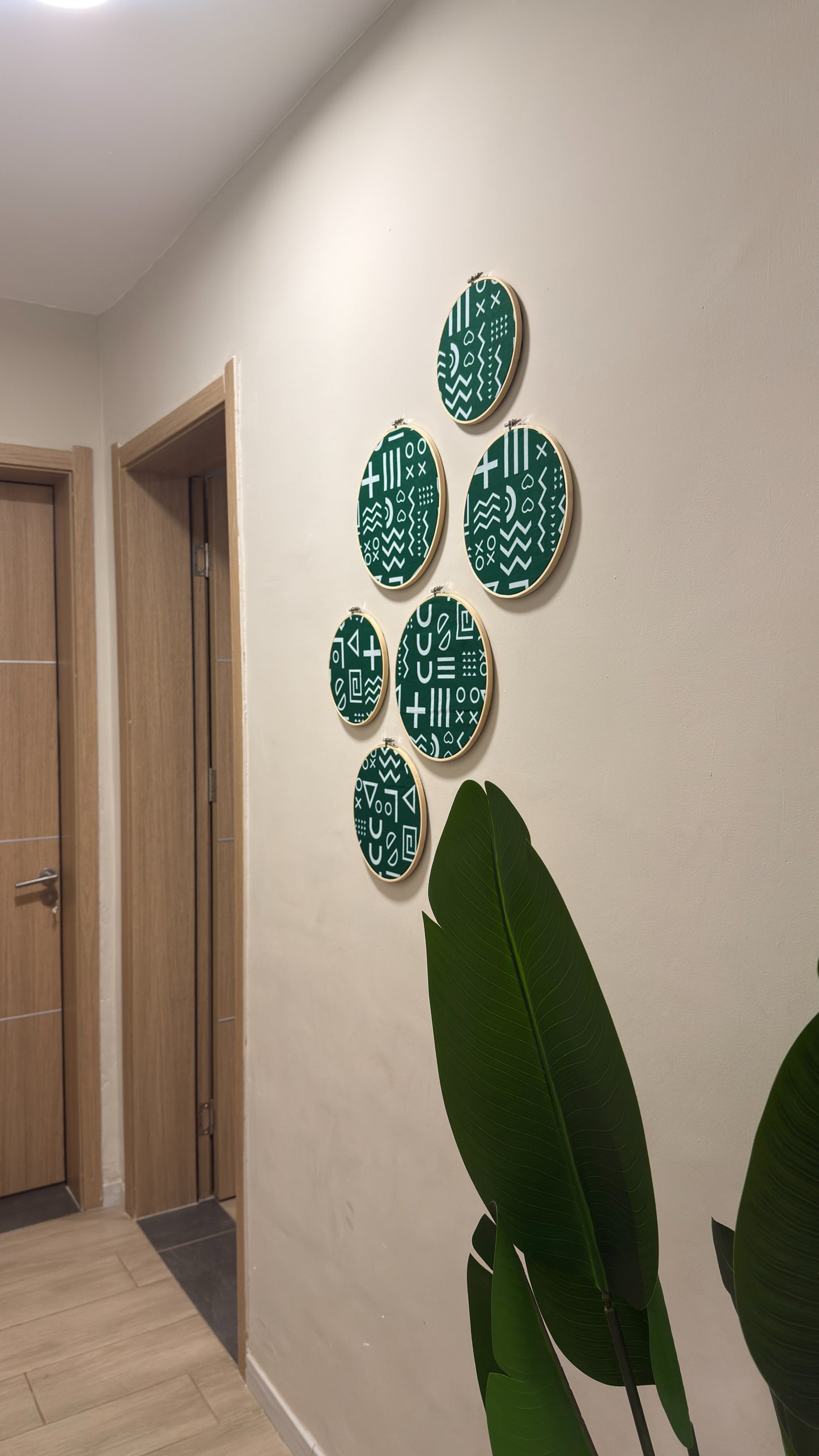 6pc Wall Decor Set- Green Ankara Print