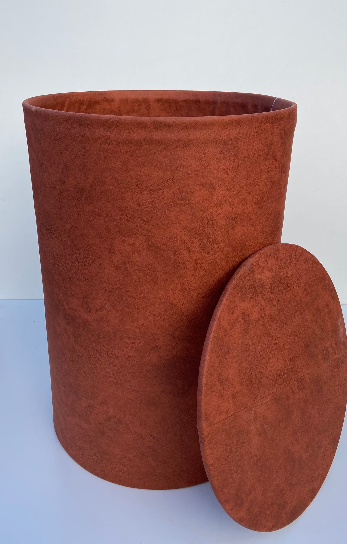 XL Ottoman- Cognac (Reddish Brown) Leather